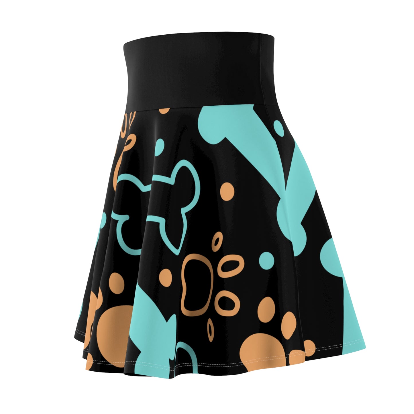 Women's Dog Print Skater Skirt By Tau Rus