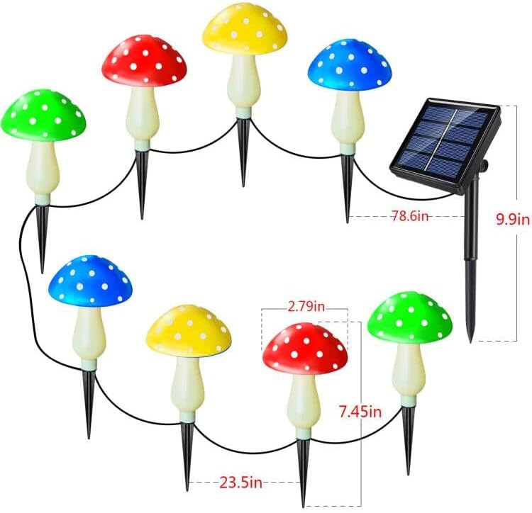 Newest Version 8-Pack Solar Mushroom Lights