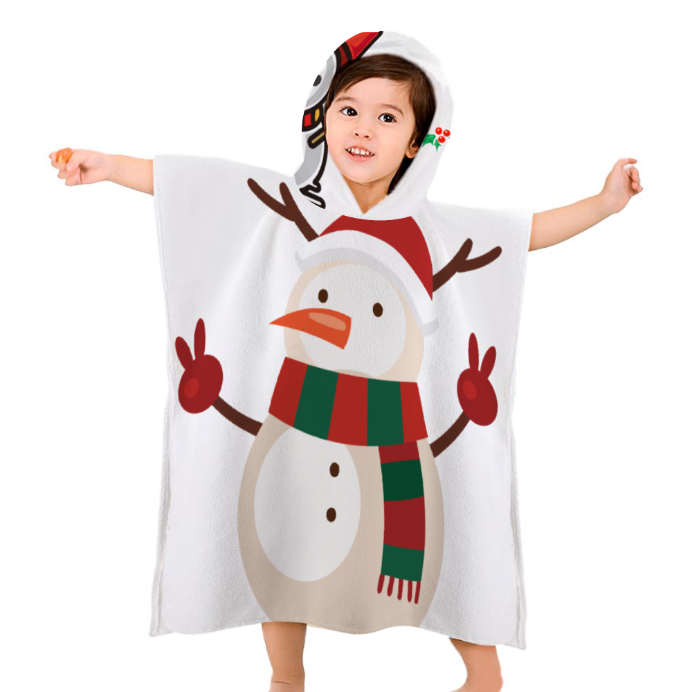 Children's Holiday Bath Towel With Hood