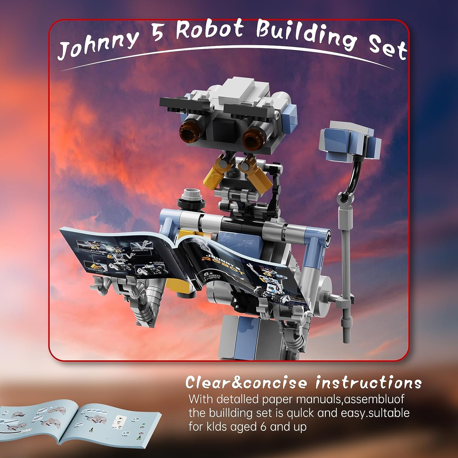 370 Pieces Johnny 5 Robot Building Set