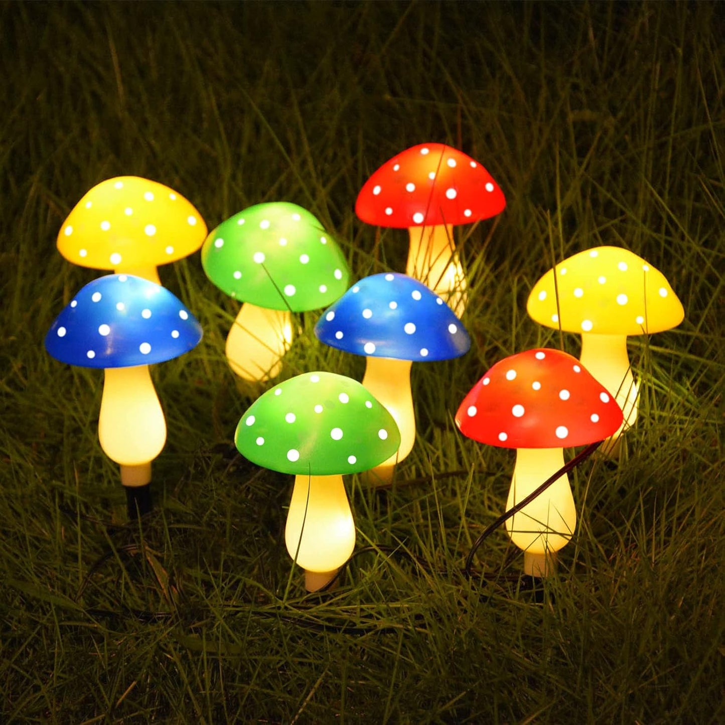 Newest Version 8-Pack Solar Mushroom Lights