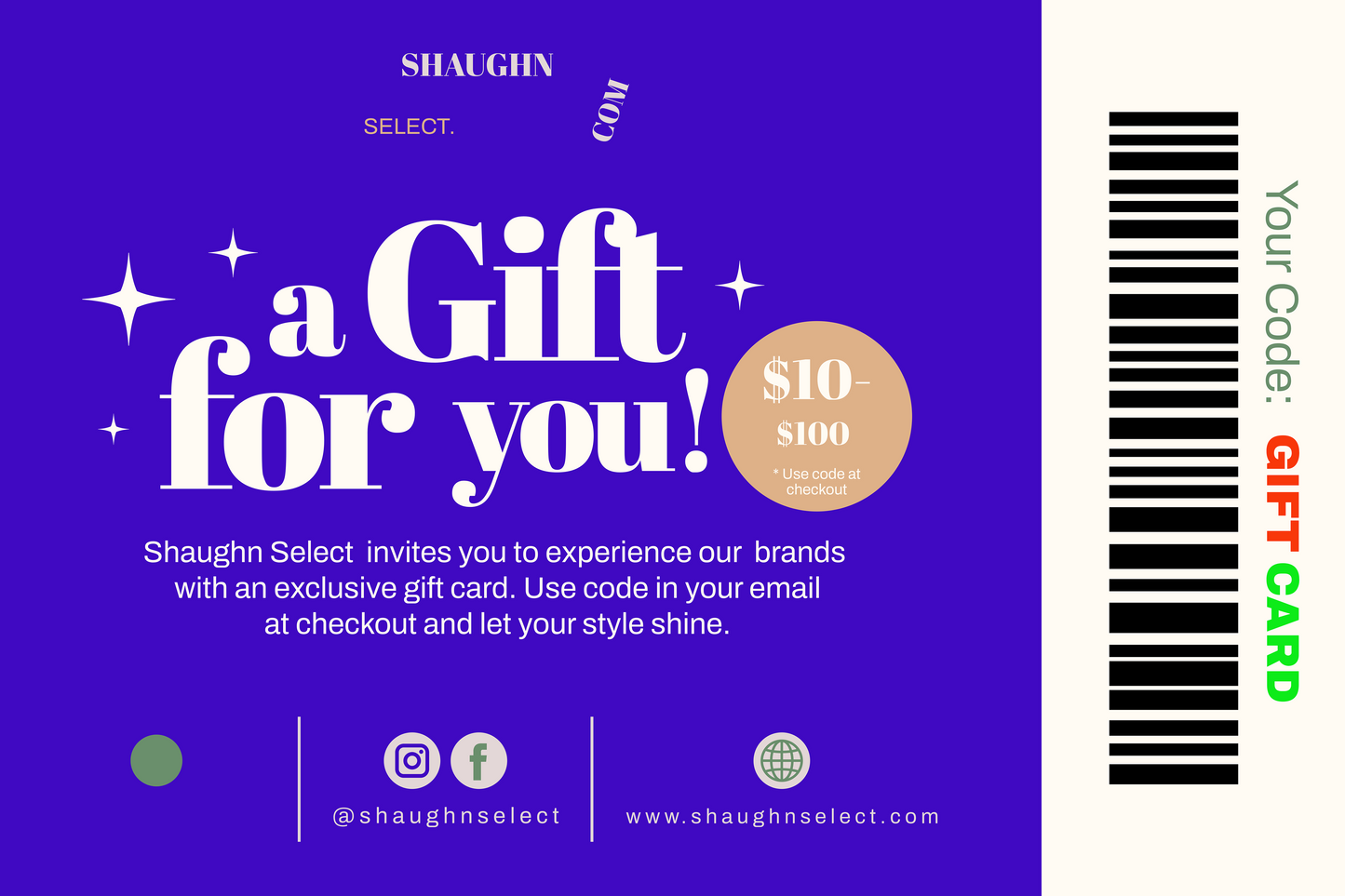 Shaughn Select Gift Card