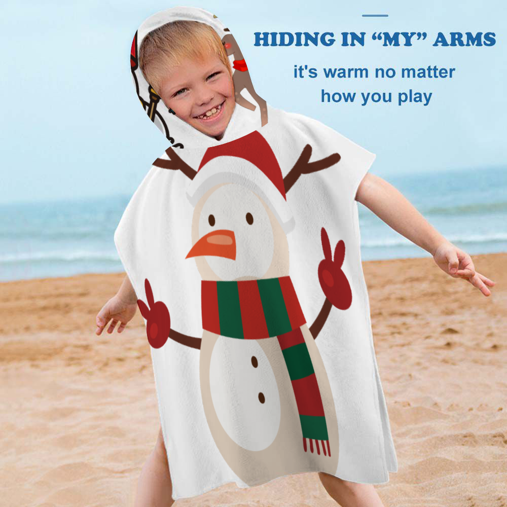 Children's Holiday Bath Towel With Hood