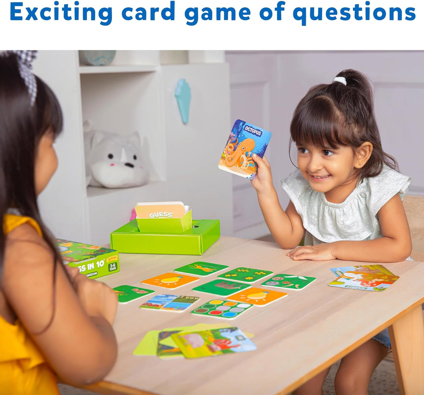 Card Game - Guess in 10 Junior Animals for Kids, Boys, Girls Who Love Board Games and Educational Toys, Easter Basket Stuffers, Travel Friendly for Ages 3, 4, 5, 6