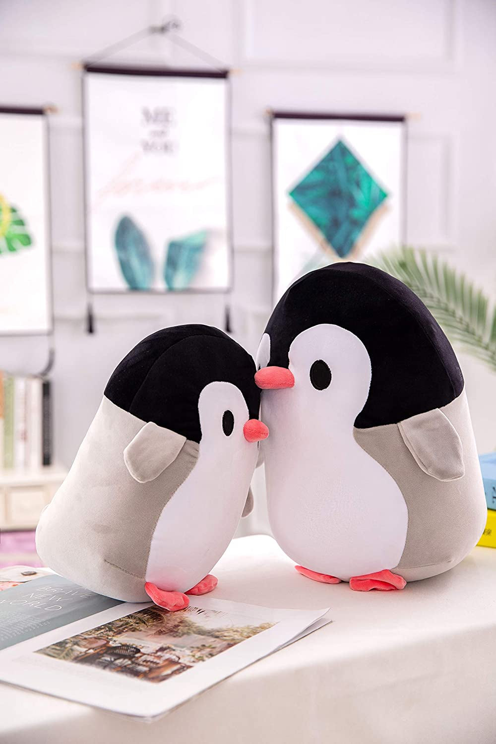 Plush Penguin, Animal Plush Toy, Kawaii Stuffed Animal, Cute Plush Pillow, Cute Cushion, Great for Autism, Concentration, Stress Relief, 12 Inches