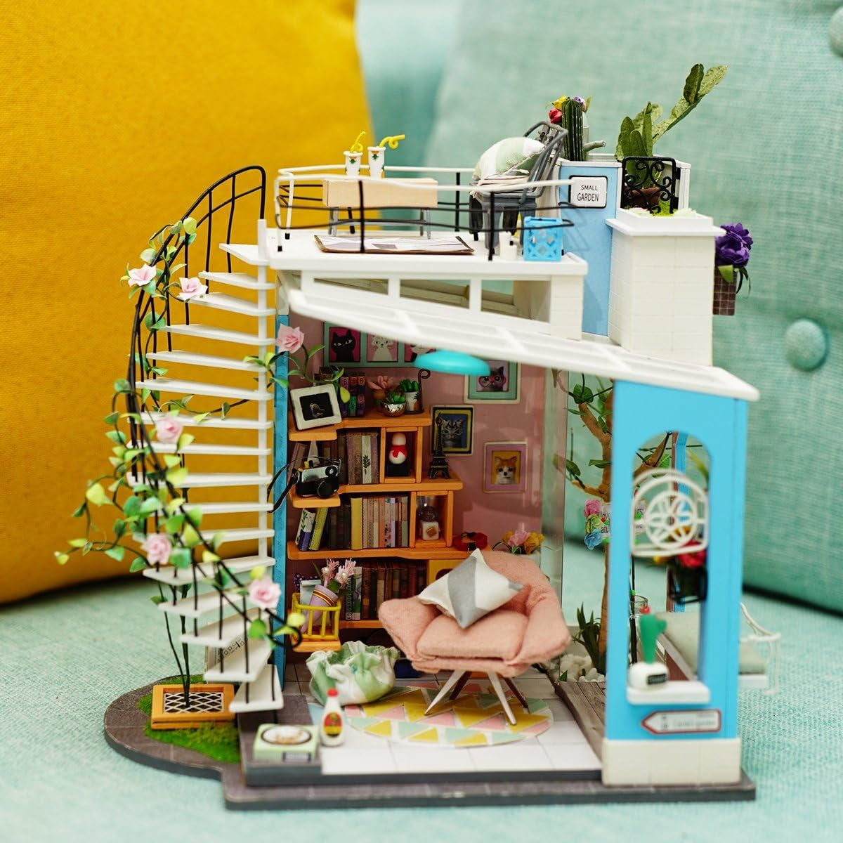 DIY Miniature Dollhouse Kit Duplex Loft Model Building Sets Gifts for Teens/Adults (Dora'S Loft)