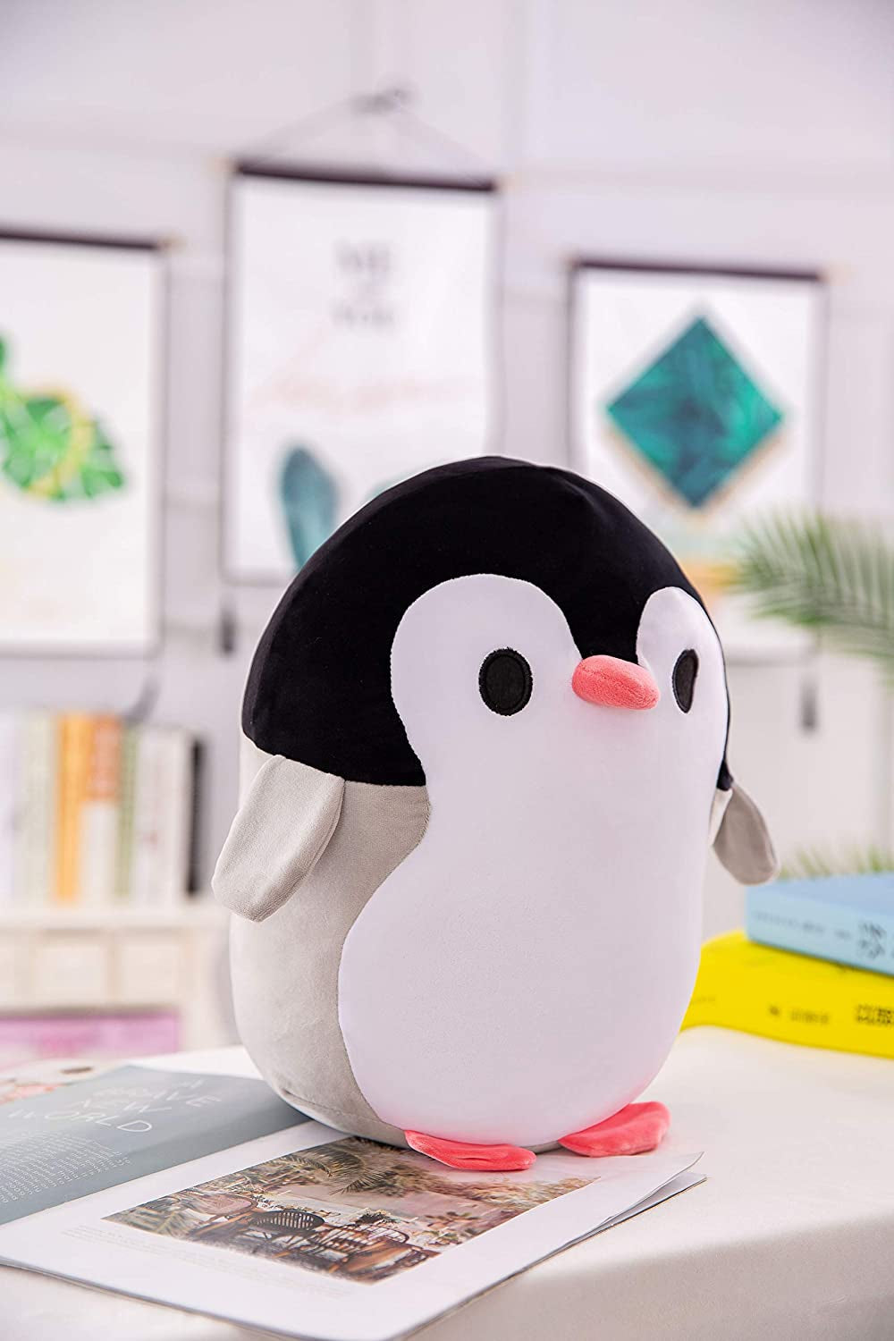 Plush Penguin, Animal Plush Toy, Kawaii Stuffed Animal, Cute Plush Pillow, Cute Cushion, Great for Autism, Concentration, Stress Relief, 12 Inches