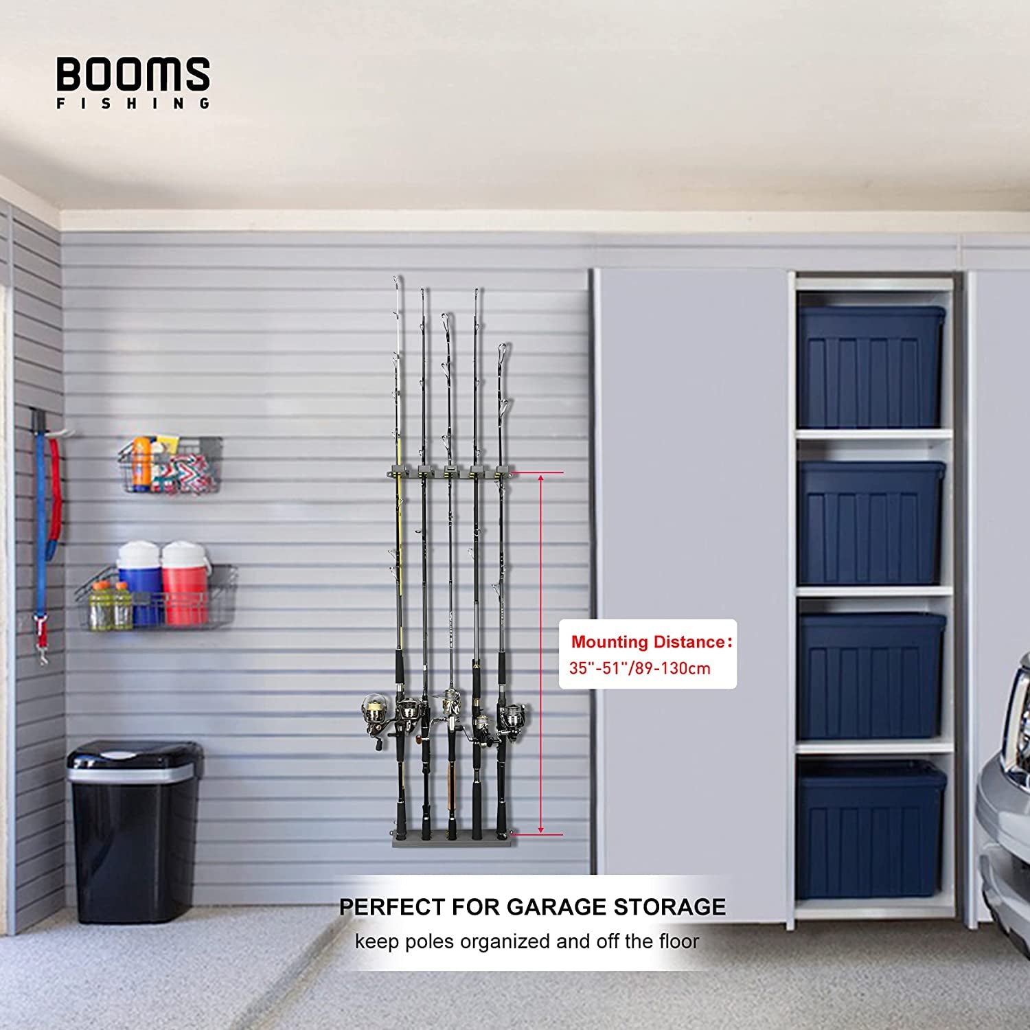 WV4 Fishing Pole Holder, Wall Mounted Fishing Rod Holders for Garage, Vertical/Horizontal/Ceiling Fishing Pole Rack,Store up to 10 Rods to save Your Space, 4 Colors Available