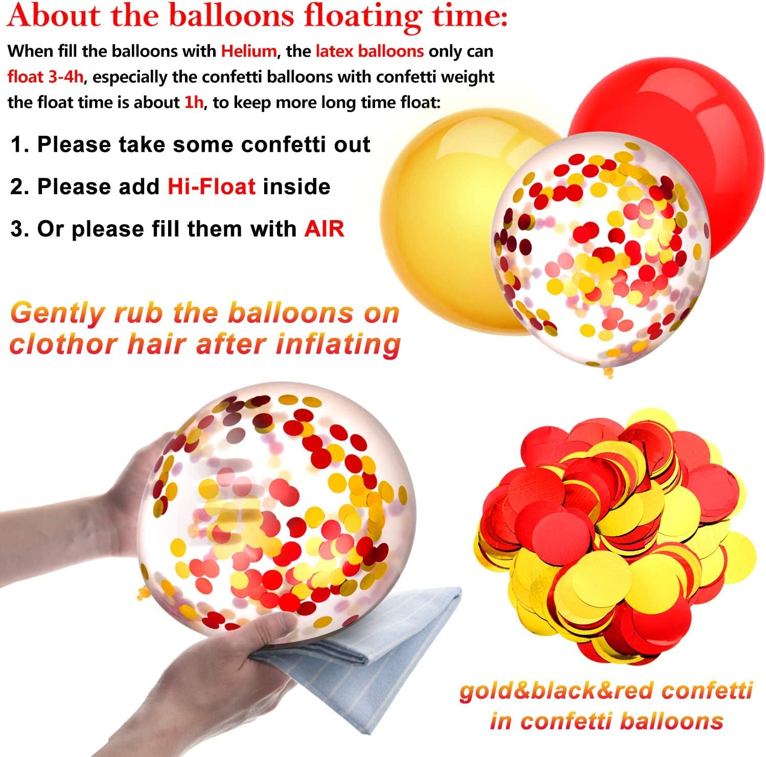 80 Piece 12 Inch Confetti Latex Balloons Event Party Supplies St Patrick'S Day 4Th July Labor Day Mardi Gras Wedding Birthday Baby Shower Balloons (Gold, Red)