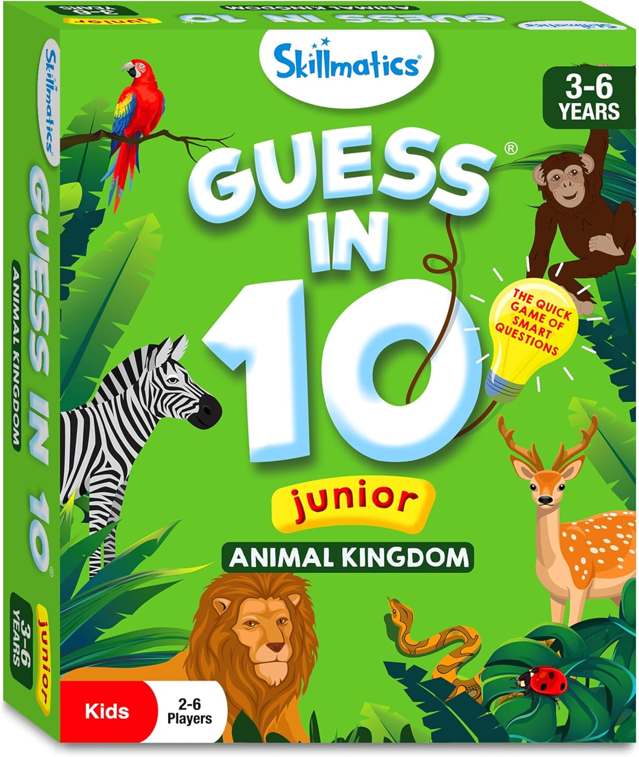 Card Game - Guess in 10 Junior Animals for Kids, Boys, Girls Who Love Board Games and Educational Toys, Easter Basket Stuffers, Travel Friendly for Ages 3, 4, 5, 6