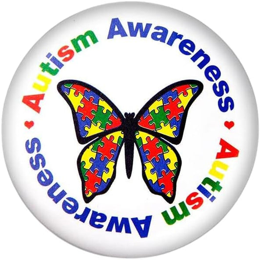 | round Autism Awareness Butterfly Button Pins – Inexpensive Pins for Autism/Asperger’S in a Bag