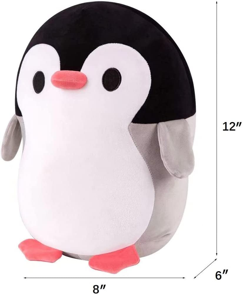 Plush Penguin, Animal Plush Toy, Kawaii Stuffed Animal, Cute Plush Pillow, Cute Cushion, Great for Autism, Concentration, Stress Relief, 12 Inches