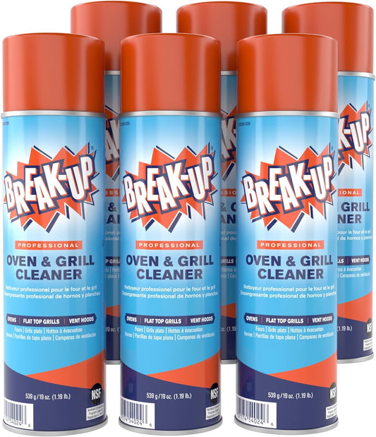 CBD991206 Break-Up Professional Oven & Grill Cleaner, Heavy Duty Spray Removes Baked on Grease, Aerosol, 19-Ounce (Pack of 6)