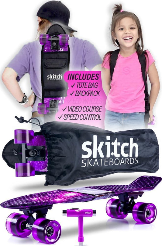 Skateboards for Kids, Teens and Adults | Premium Skateboard Gift Set for Beginners and Pros Complete with Mini Cruiser Board + Skateboard Backpack + Video Course + Speed Control + Skate Tool