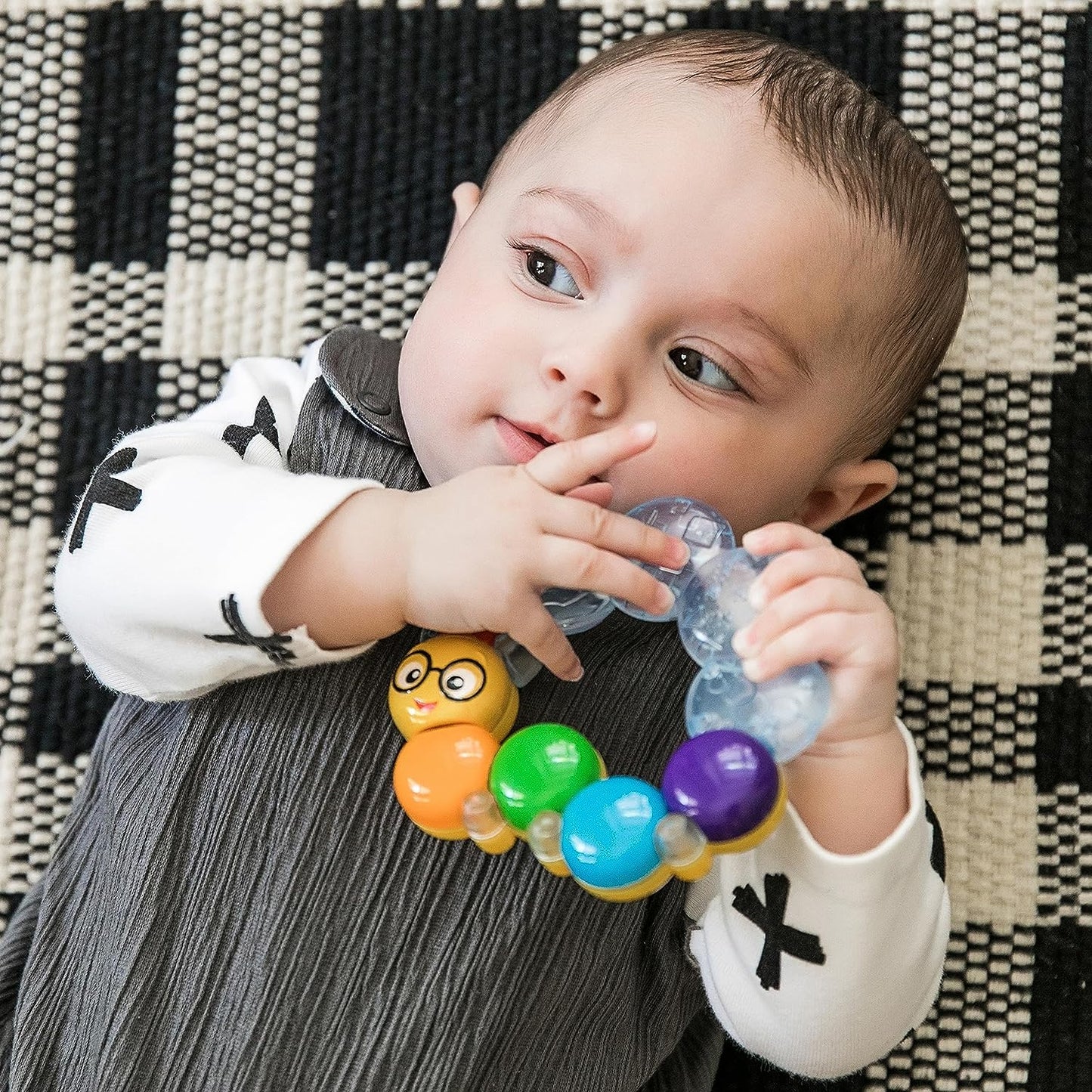 Teether-Pillar Rattle and Chill Teething Toy, Ages 3 Months +