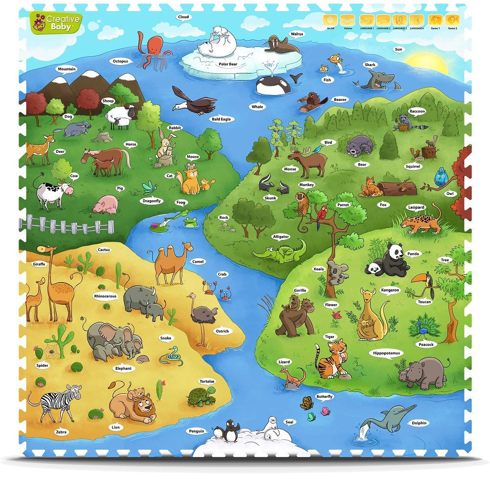 9 Piece Interactive Playmat I-Mat, My Animal World