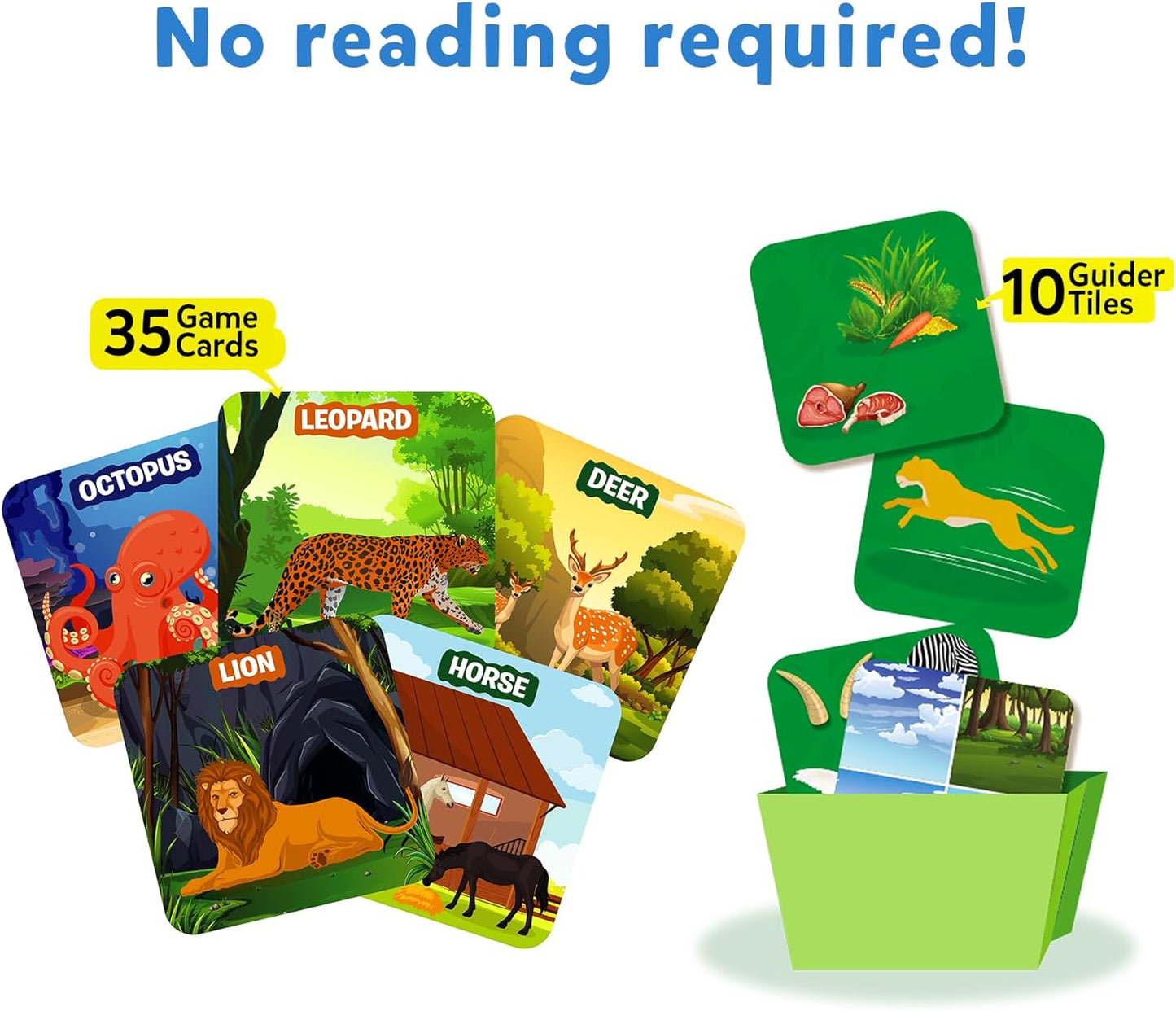 Card Game - Guess in 10 Junior Animals for Kids, Boys, Girls Who Love Board Games and Educational Toys, Easter Basket Stuffers, Travel Friendly for Ages 3, 4, 5, 6